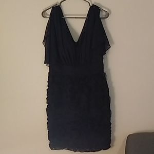 JS Collections Navy Chiffon Dress